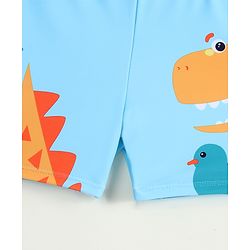 Babyhug Swimming Trunk with Cap & Dino Print - Light Blue