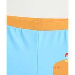 Babyhug Swimming Trunk with Cap & Dino Print - Light Blue