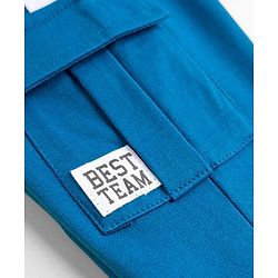 Babyhug Looper Knit Full Length Lounge Pant With Text Patch - Blue