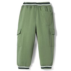 Babyhug Looper Knit Full Length Lounge Pant With Text Print - Green