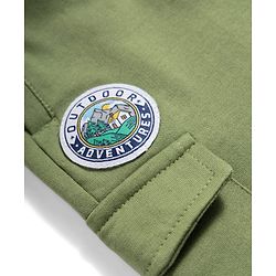 Babyhug Looper Knit Full Length Lounge Pant With Text Print - Green
