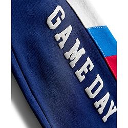 Babyhug Cotton Looper Knit Full Length Lounge Pant With Text Print - Navy Blue