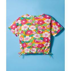 Babyhug Single Jersey Half Sleeves Top & Shorts Set Floral Print -  Multicolour