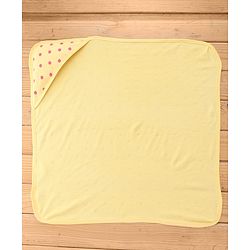 Babyhug Terry Knit Hooded Towel With Polka Dot Print L 76 x B 76 cm - Yellow