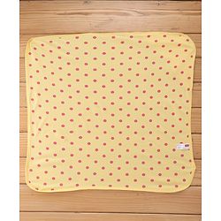 Babyhug Terry Knit Hooded Towel With Polka Dot Print L 76 x B 76 cm - Yellow