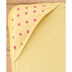 Babyhug Terry Knit Hooded Towel With Polka Dot Print L 76 x B 76 cm - Yellow