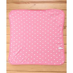Babyhug Terry Knit Hooded Towel With Polka Dot Print L 76 x B 76 cm - Pink