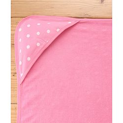 Babyhug Terry Knit Hooded Towel With Polka Dot Print L 76 x B 76 cm - Pink