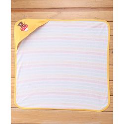 Babyhug Terry Knit Hooded Towel With Teddy Bear Print L 75 x B 75 cm - Gold