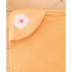 Babyhug Terry Knit Hooded Towel With Floral Print L 76 x B 76 cm - Gold