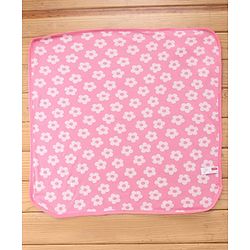Babyhug Terry Knit Hooded Towel With Floral Print L 76 x B 76 cm - Pink