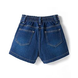 Babyhug Single Jersey Knit Half Sleeves Top & Denim Shorts Set With Heart Print - Blue