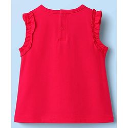 Babyhug Single Jersey Knit Sleeveless Top & Shorts Set with Tropical Theme Print - Red & White