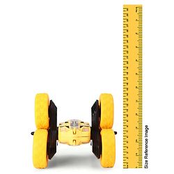 Babyhug Double Flip Sixer Stunt Car with Lights - Yellow| 360° Rotating Flip Action|6-Wheel High-Speed Off-Road Drift Car|2.4 GHz Long Range Remote Control| Type-C Charging| Best Gift for 4+ Year Kids