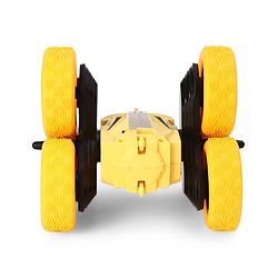 Babyhug Double Flip Sixer Stunt Car with Lights - Yellow| 360° Rotating Flip Action|6-Wheel High-Speed Off-Road Drift Car|2.4 GHz Long Range Remote Control| Type-C Charging| Best Gift for 4+ Year Kids