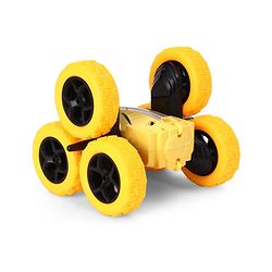 Babyhug Double Flip Sixer Stunt Car with Lights - Yellow| 360° Rotating Flip Action|6-Wheel High-Speed Off-Road Drift Car|2.4 GHz Long Range Remote Control| Type-C Charging| Best Gift for 4+ Year Kids