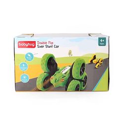 Babyhug Double Flip Sixer Stunt Car with Lights - Yellow| 360° Rotating Flip Action|6-Wheel High-Speed Off-Road Drift Car|2.4 GHz Long Range Remote Control| Type-C Charging| Best Gift for 4+ Year Kids