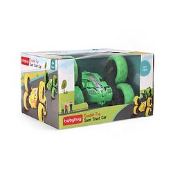 Babyhug Double Flip Sixer Stunt Car with Lights - Yellow| 360° Rotating Flip Action|6-Wheel High-Speed Off-Road Drift Car|2.4 GHz Long Range Remote Control| Type-C Charging| Best Gift for 4+ Year Kids