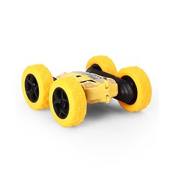 Babyhug Double Flip 360° Stunt Car with Lights - Yellow| 4 Wheel Drive Drift High Speed RC Car| Double Sided Rotating Wheels| 2.4 GHz Long Range Remote| Type-C Charging| Best Gift for 4+ Year Kids