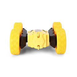 Babyhug Double Flip 360° Stunt Car with Lights - Yellow| 4 Wheel Drive Drift High Speed RC Car| Double Sided Rotating Wheels| 2.4 GHz Long Range Remote| Type-C Charging| Best Gift for 4+ Year Kids