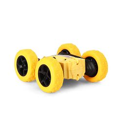 Babyhug Double Flip 360° Stunt Car with Lights - Yellow| 4 Wheel Drive Drift High Speed RC Car| Double Sided Rotating Wheels| 2.4 GHz Long Range Remote| Type-C Charging| Best Gift for 4+ Year Kids