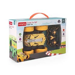 Babyhug Double Flip 360° Stunt Car with Lights - Yellow| 4 Wheel Drive Drift High Speed RC Car| Double Sided Rotating Wheels| 2.4 GHz Long Range Remote| Type-C Charging| Best Gift for 4+ Year Kids