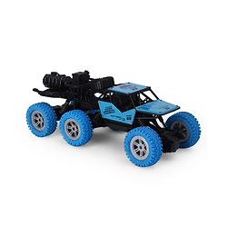 Babyhug Off Roader RC Car with Mist Smoke Spray - Blue| 6-Wheel Drive System| Monster Car Designed for All Terrain| 2.4 GHz Long Range Remote| Type-C Charging| Best Gift for 4+ Year Kids
