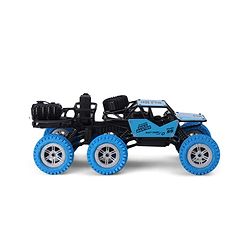 Babyhug Off Roader RC Car with Mist Smoke Spray - Blue| 6-Wheel Drive System| Monster Car Designed for All Terrain| 2.4 GHz Long Range Remote| Type-C Charging| Best Gift for 4+ Year Kids