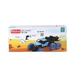 Babyhug Off Roader RC Car with Mist Smoke Spray - Blue| 6-Wheel Drive System| Monster Car Designed for All Terrain| 2.4 GHz Long Range Remote| Type-C Charging| Best Gift for 4+ Year Kids