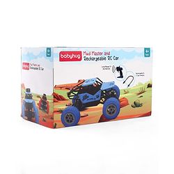 Babyhug Mud Master and Rechargeable RC Car - Red| 4-Wheel Drive System| Designed for All Terrain| Long Range 2.4 GHz Remote| BIS Certified| Gifting Toy| Type-C Charging| Best Gift for 4+ Year Kids