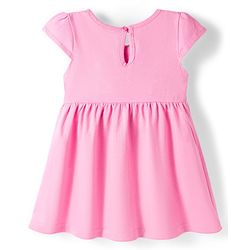 Babyhug Single Jersey Knit Cap Sleeves Frock Floral & Bees Print Pack of 2 -  Blue & Pink