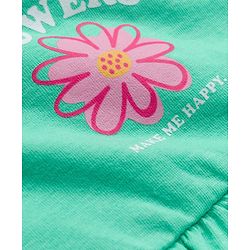 Babyhug Single Jersey Knit Cap Sleeves Frock With Floral Print Pack Of 2 - Light Green & White
