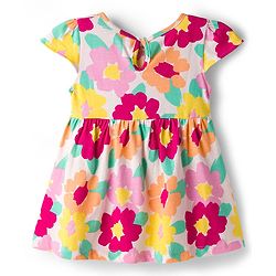 Babyhug Single Jersey Knit Cap Sleeves Frock With Floral Print Pack Of 2 - Light Green & White