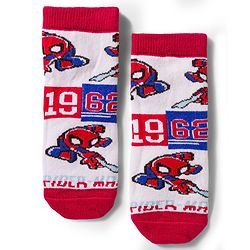 Cute Walk by Babyhug Marvel Non Terry Knit Ankle Length Anti Bacterial Socks With Spider-Man Graphics Pack of 3 - Multicolor