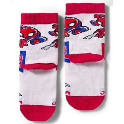 Cute Walk by Babyhug Marvel Non Terry Knit Ankle Length Anti Bacterial Socks With Spider-Man Graphics Pack of 3 - Multicolor