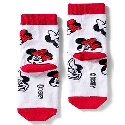 Cute Walk by Babyhug Disney Knit Ankle Length Socks With Minnie Mouse Graphics Pack Of 3 - Dark Pink White & Sea Green