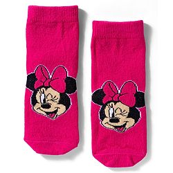 Cute Walk by Babyhug Disney Knit Ankle Length Socks With Minnie Mouse Graphics Pack Of 3 - Dark Pink White & Sea Green