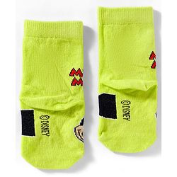 Cute Walk by Babyhug Disney  Knit Ankle Length Anti Bacterial Socks With Mickey Mouse & Friends Print Pack Of 3 - Red Light Blue & Yellow