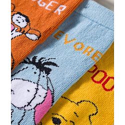 Cute Walk by Babyhug Disney Knit Ankle Length Anti Bacterial  Socks With Tiger Design Pack Of 3 - Orange Blue & Yellow