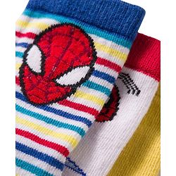 Cute Walk by Babyhug Non Terry Knit Anti Bacterial Ankle Length Socks With Spider Man Graphic Pack Of 3 - Multicolour