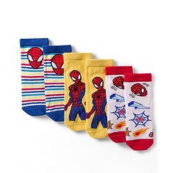 Cute Walk by Babyhug Non Terry Knit Anti Bacterial Ankle Length Socks With Spider Man Graphic Pack Of 3 - Multicolour