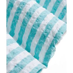 Babyhug Cotton Woven Sleeveless Striped Frock With Belt - Light Blue