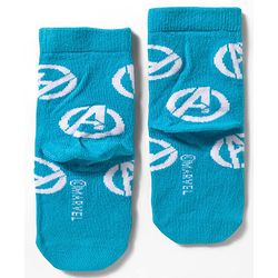 Cute Walk by Babyhug Marvel Non Terry Knit Ankle Length Anti Bacterial Socks With Avengers Graphics Pack of 3 - Multicolor