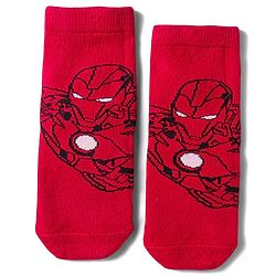 Cute Walk by Babyhug Marvel Non Terry Knit Ankle Length Anti Bacterial Socks With Avengers Graphics Pack of 3 - Multicolor