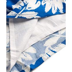 Babyhug Cotton Woven Half Sleeves Floral Printed Frock - Blue