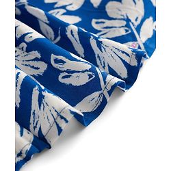 Babyhug Cotton Woven Half Sleeves Floral Printed Frock - Blue