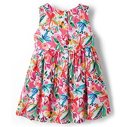 Babyhug Cotton Woven Sleeveless Floral Printed Frock - Multicolour