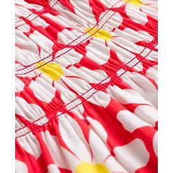 Babyhug 100% Cotton Woven Sleeveless Floral Printed Frock - Red & White