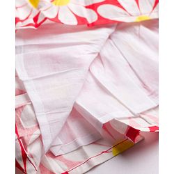 Babyhug 100% Cotton Woven Sleeveless Floral Printed Frock - Red & White