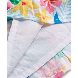 Babyhug Cotton Woven Sleeveless Frock With Floral Print - White